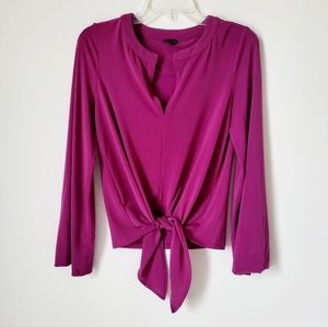 Ann Taylor Long Sleeve Blouse Purple XXS